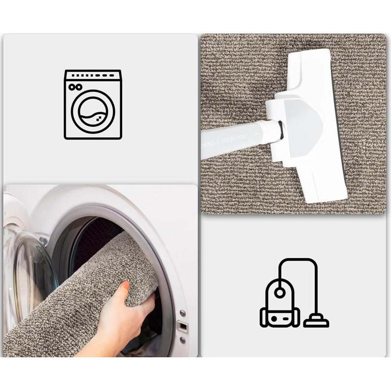 Indoor Door Mat 60 Cm, Machine Washable, Non-Slip Inside Rug For Hallway, Entryway, Kitchen, Runner 60 x 150cm , Beige