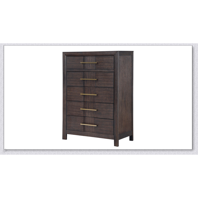 Commode 5 tiroirs Kenzo, Noyer