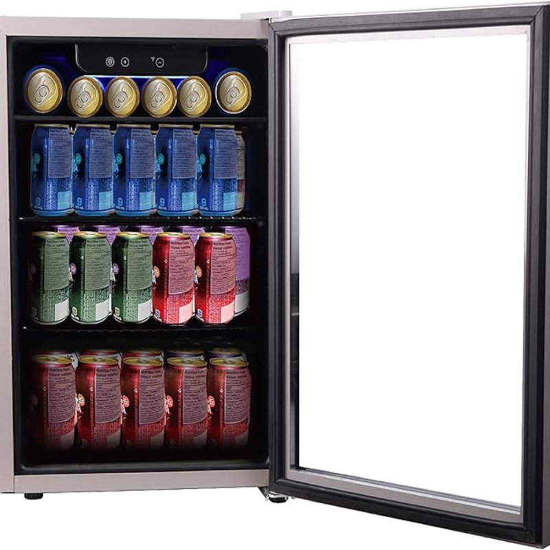 FRIGIDAIRE Beverage Refrigerator, Compact Mini Fridge with Digital Temperature Control, Fits 88 Cans