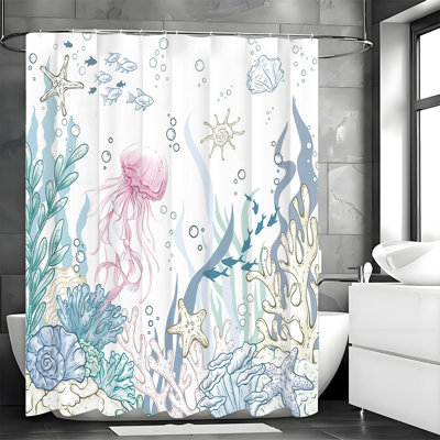 Rideaux de douche Ocean avec crochets inclus