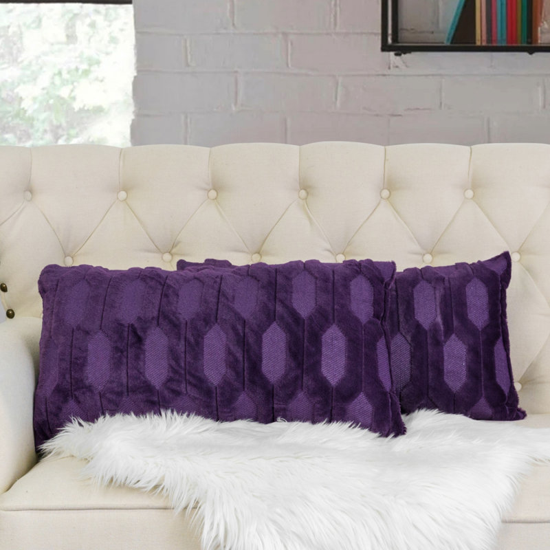 Housses de coussin en fausse fourrure Tatami, Vin de mûre