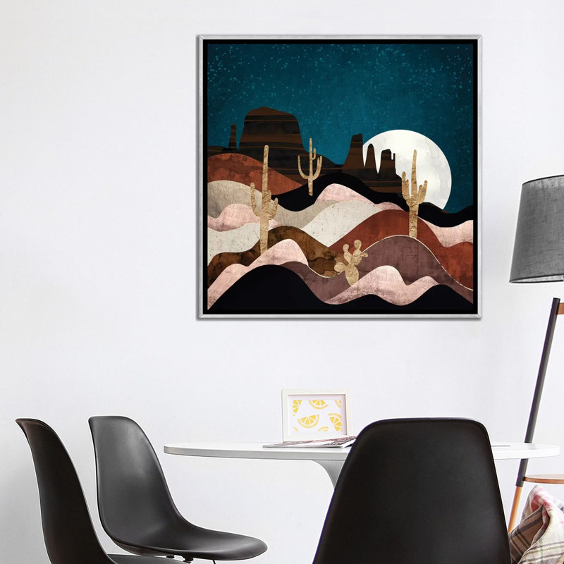 Étoiles du désert - impression, H 37 po x l 37 po x P 1,5 po, Aucun mat, Silver Framed Canvas