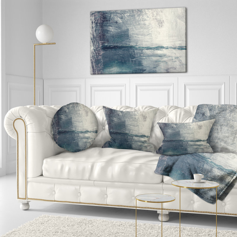 Coussin décoratif à imprimé abstrait gris