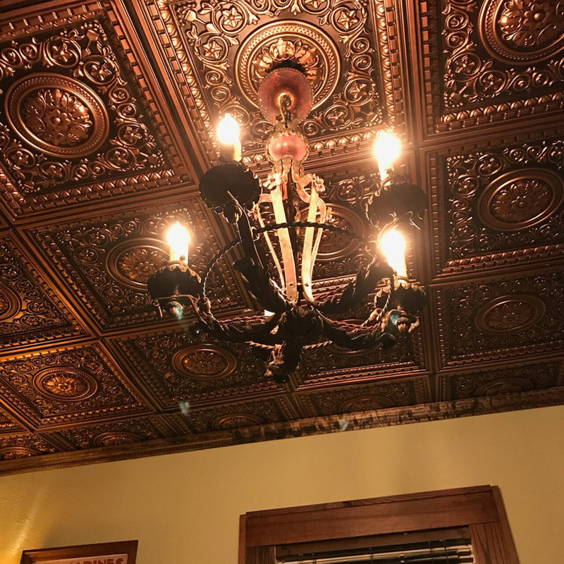 Vallée du Rhin X 2 pi Tuile de plafond à poser en PVC, Cuivre antique