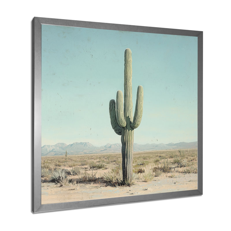 Cactus Saguaro et le ciel du désert I - art mural cactus, H 16 po x l 16 po, Reproduction encadrée d'une seule photo