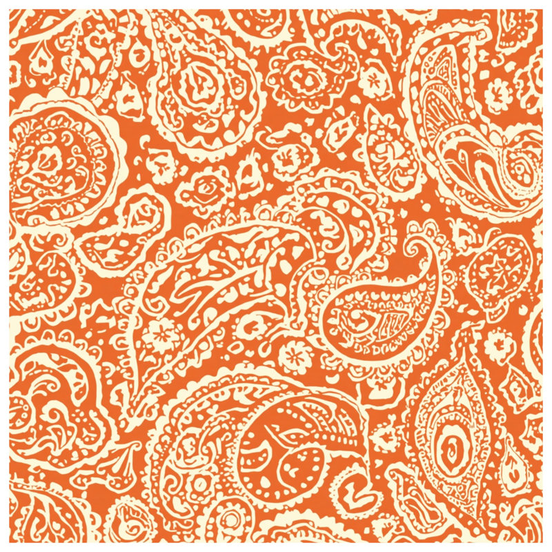 Orange Paisley Pattern Quilted Bedspread All Sizes, Twin