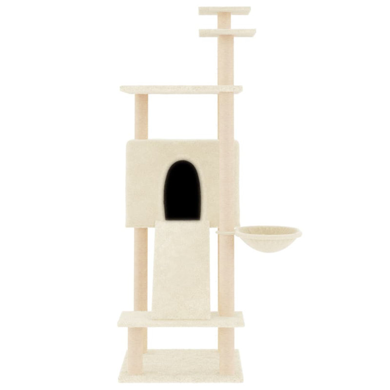 vidaXL Cat Tree Engineered wood Large Cat Tree Rectangular, Cream