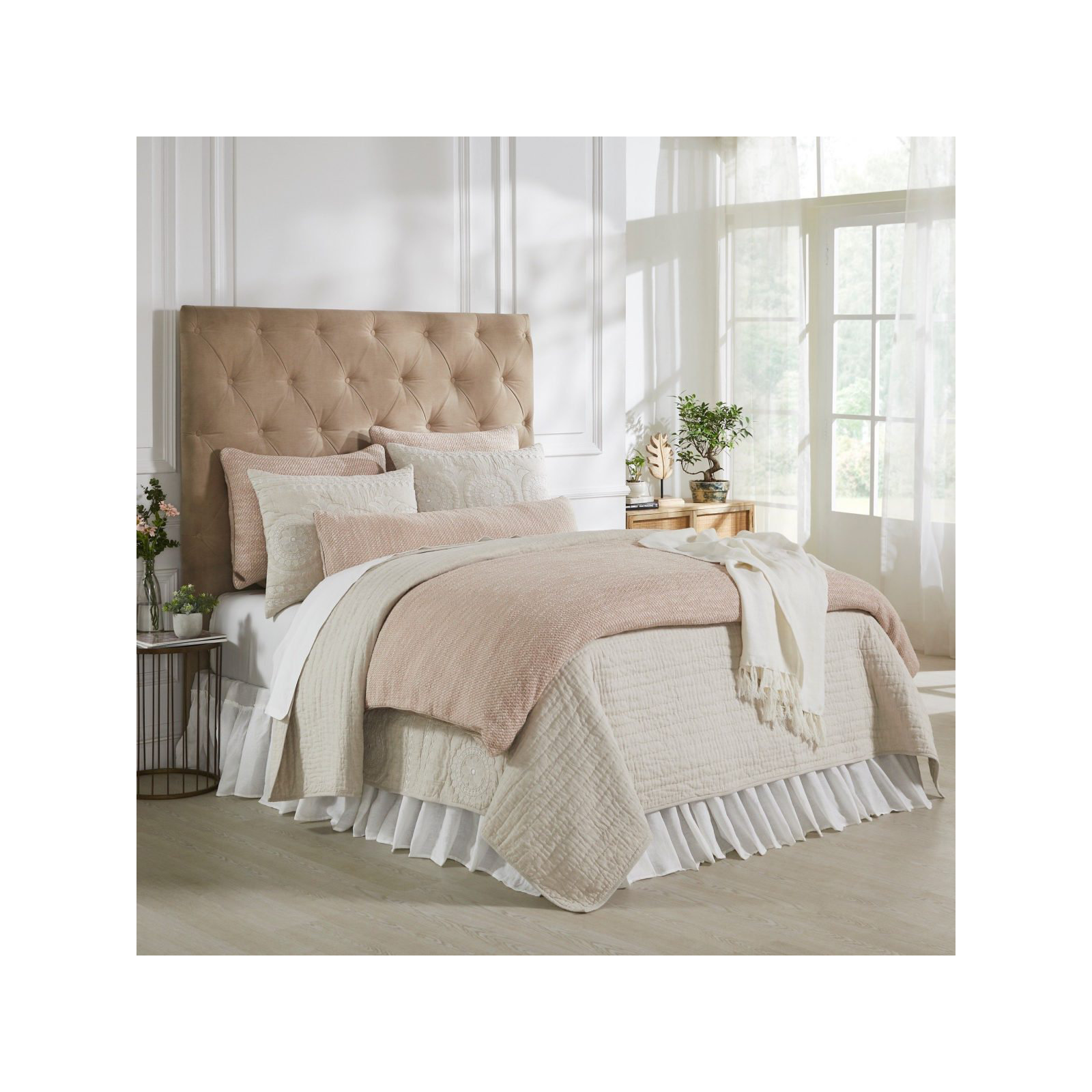 Brylon Cotton Duvet Cover Set, King, Vintage Rose