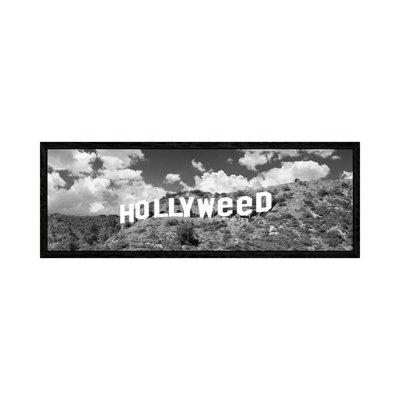 Hollywood Sign Changed To Hollyweed, Los Angeles, California, USA (Black And White) by Panoramic Images - Panoramic Gallery-Wrapped Canvas Giclée on Canvas