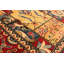 Tapis unique en laine noué à la main des années 2010 de 4 pi 11 po x 6 pi 9 po rouge d'Uzbek Gazni Quantina