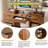 59" Farmhouse Office Desk With Charging Station & Barn Door,Computer Desk With File Drawer,Keyboard Tray-1434026640