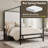 Modern Canopy Bed With Tall Velvet Fabric Upholstered Headboard Metal 4-Poster Bed Frame-1989657686-2011839270