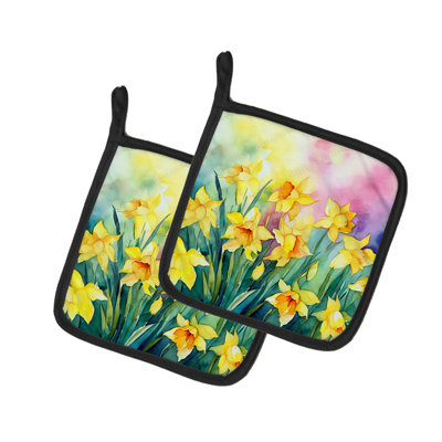 Caroline's Treasures Floral Polyester Potholder Set