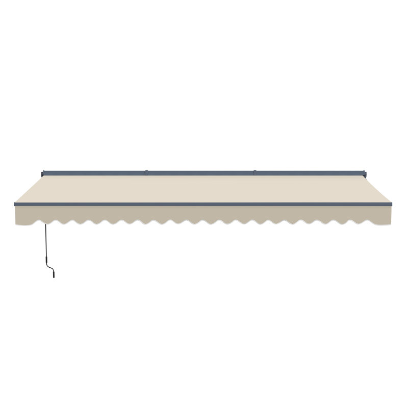 Auvent de patio semi-cassette avec lumières DEL - Collection Moroccan , Crème ivoire, l 16 pi x P 10 pi, Couleur unie