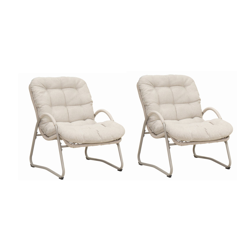Ensemble de chaises d'extérieur en osier toutes saisons (ensemble de 2)