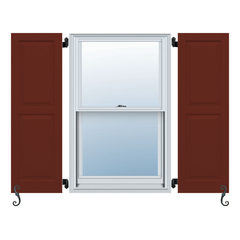 Atlantic Raised Panel Shutters, Roycraft Copper Red, 14", 73"