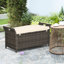 Banc de rangement extérieur 27 gallons By, blanc crème avec coussin, 21 pour couvercle de panier de mobilier de patio et de jardin, blanc pe, poignées, utilisation