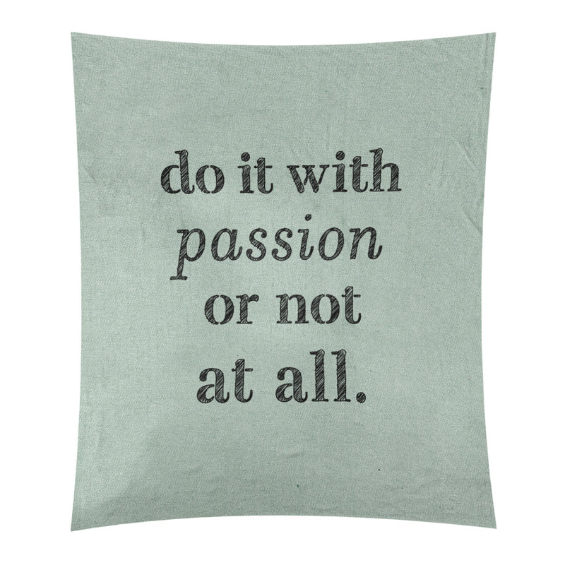 Tapisserie en polyester pour citation de passion, H 27,5 po x l 37,5 po, Vert / Noir