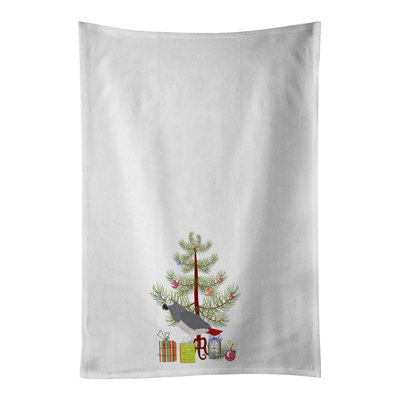 Ensemble de 2 serviettes de cuisine perroquet gris d'Afrique Merry Christmas