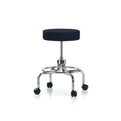 Adjustable Height Lab Stool with Footring Wheels
