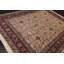 Tapis unique ivoire / rouge / bleu en laine noué à la main de conception unique 8 pi x 10 pi 3 po