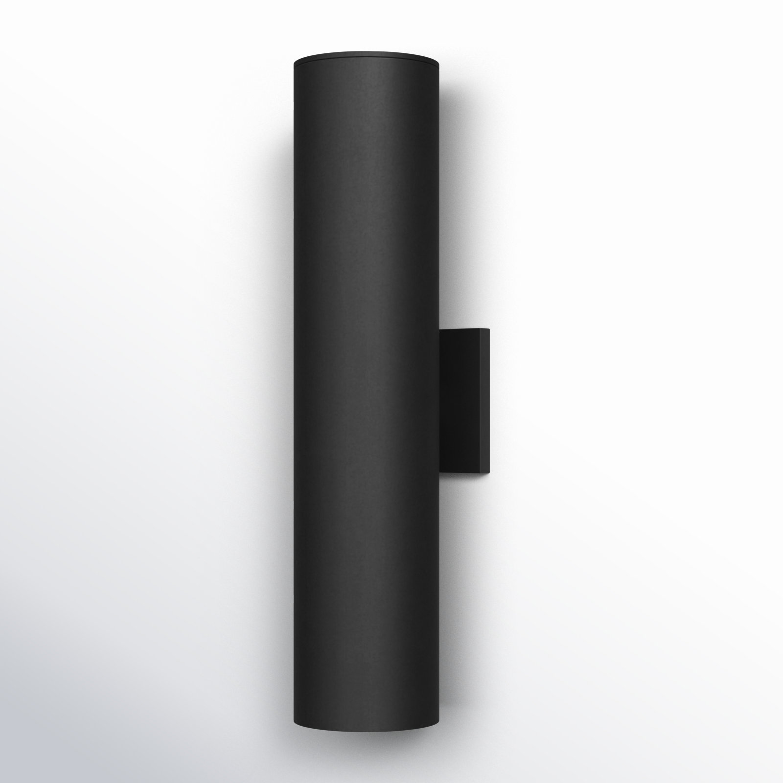 Covey Cylinder Outdoor LED Wall Light, Black, 22" H x 5" W x 6.25" D
