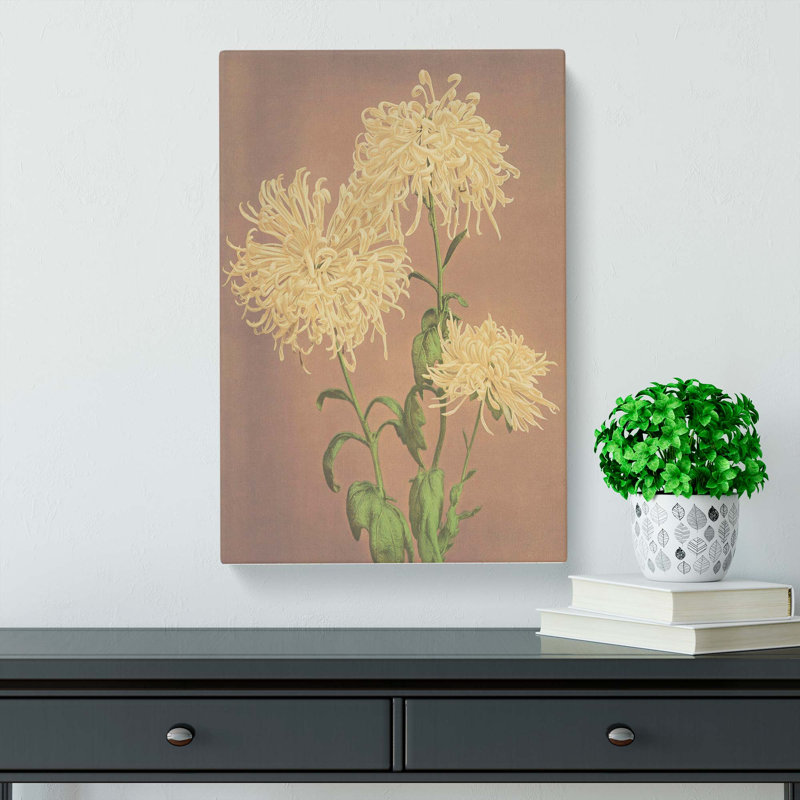 Yellow Chrysanthemums by Ogawa Kazumasa - Wrapped Canvas Painting, 76cm H x 50cm W x 3cm D
