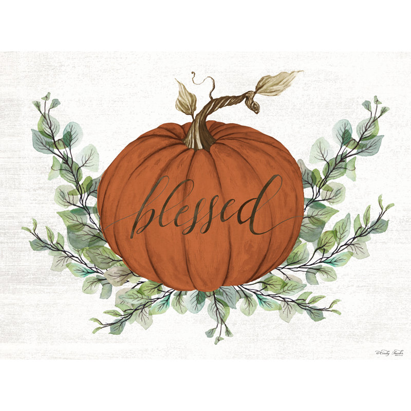«Alvils Blessed Pumpkins on Canvas» par Cindy Jacobs, reproduction, H 8 po x l 12 po