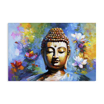  Art mural sur toile Bouddha avec lotus lumineux par Leon Devenice