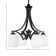 Zilo 4 Light Downlight Chandelier Shown In Graphite Finish With 5" White Linen Glass