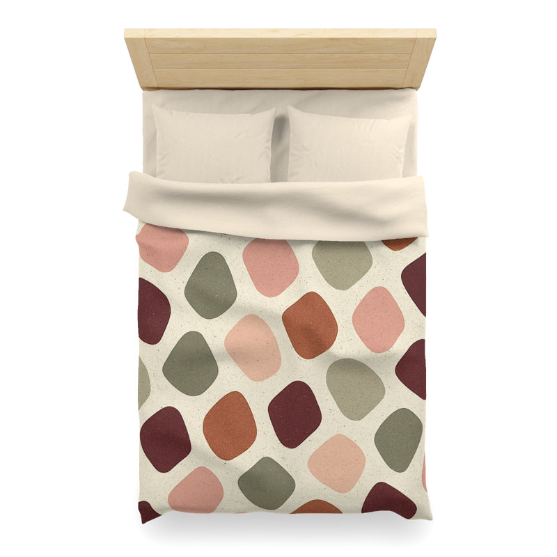 Microfiber Duvet Cover Boho Style, Design 47, Cream, Twin XL Duvet Cover