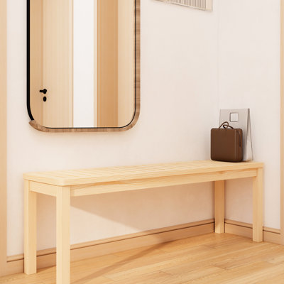 Banc de rangement pour chaussures en bois massif, 52 po