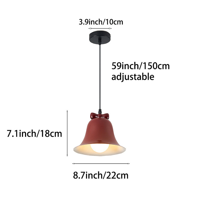 Cute Red Bell Pendant Light