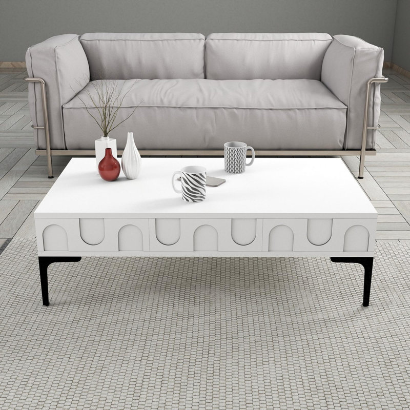 Glorias Coffee Table, White, Black