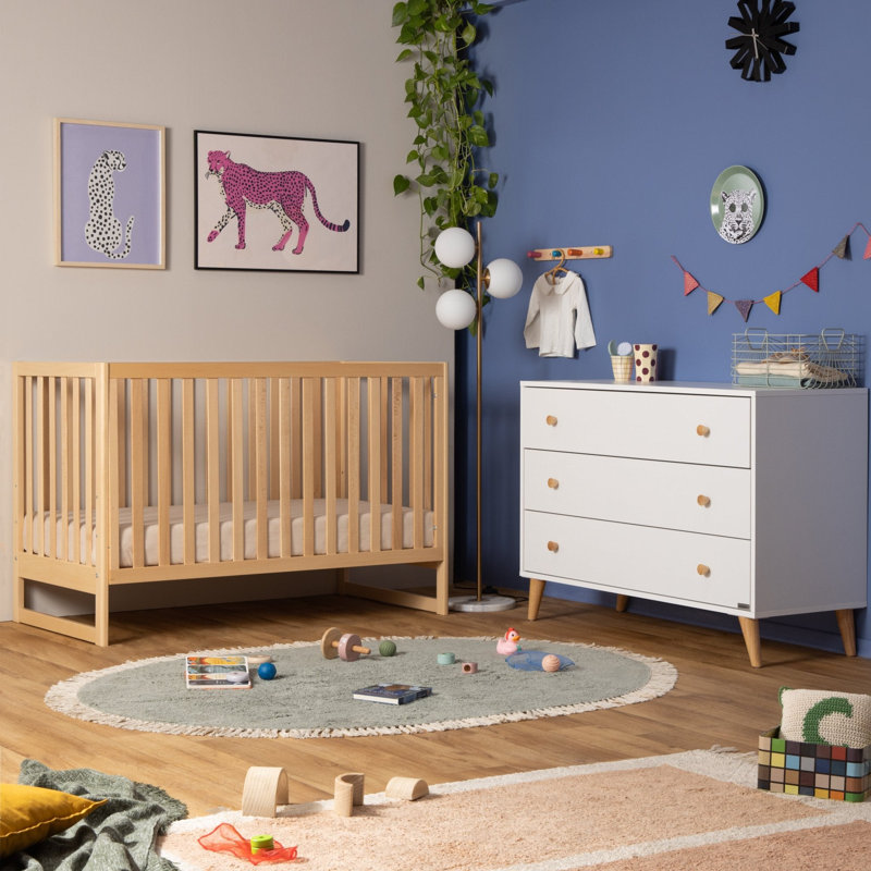 Austin 3- Drawer Dresser, White/Natural