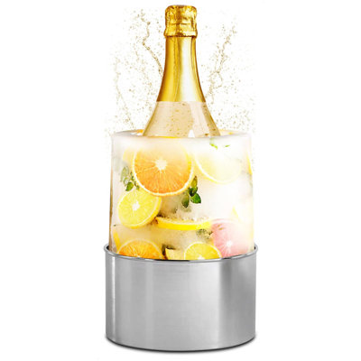 Seau à champagne Refroidisseur à vin - Seau à glace Fleur de qualité alimentaire Seau à champagne - Seau à bière Petit seau en métal Seau à glace pour les fêtes