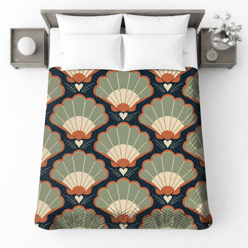 Couvre-lit matelassé Fan Shell, Queen