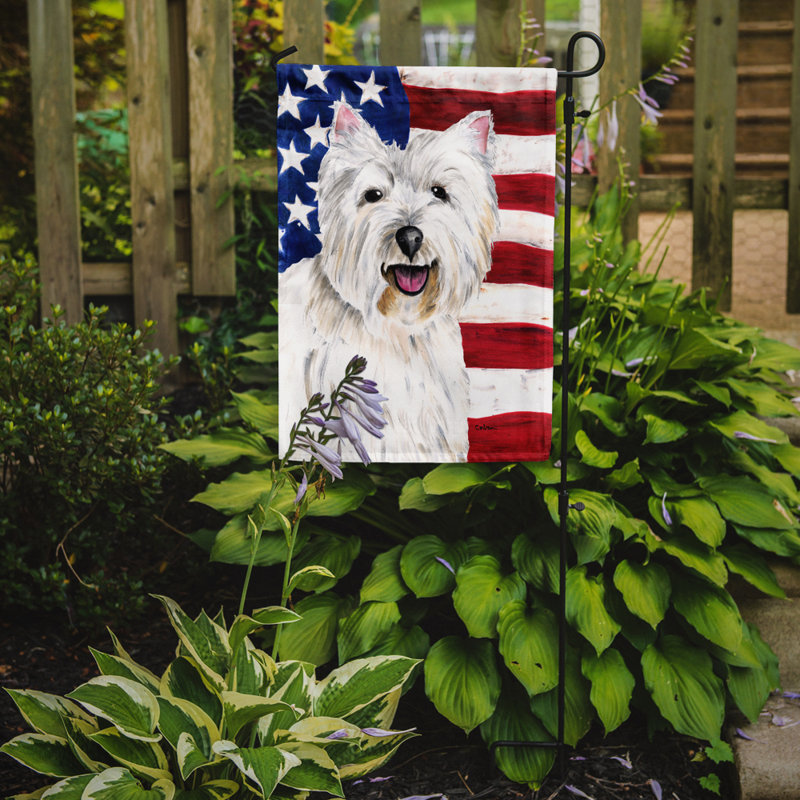 2 côtés en polyester de 2 côtés american drapeau de jardin, Westie 2