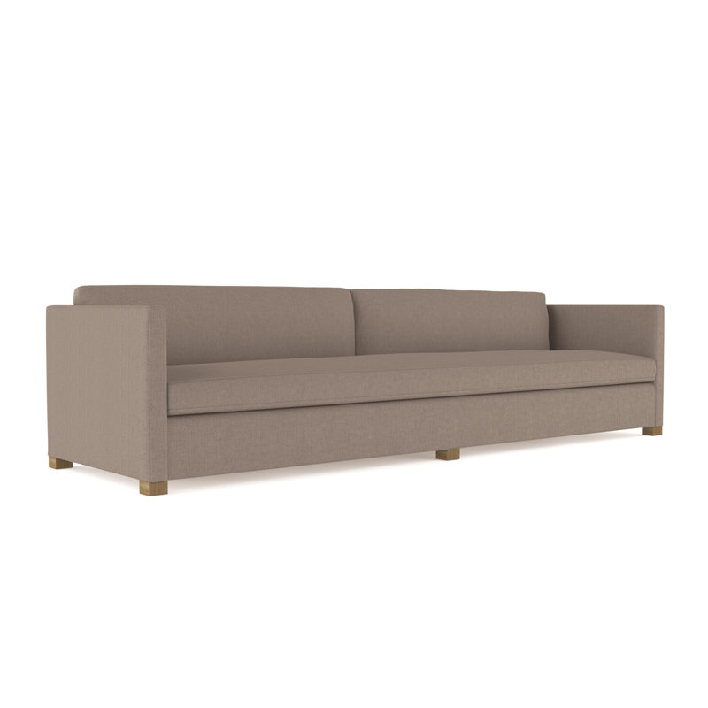 Madison Sofa, 33" H x 84" W x 38" D, Box Weave Linen Pumice, Dark Brown