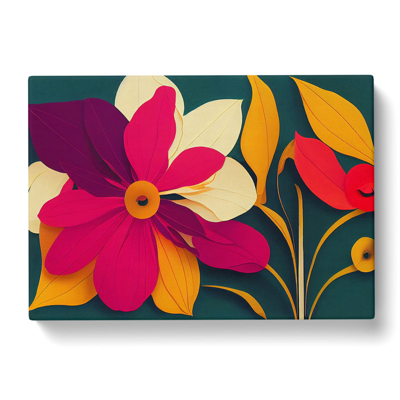 Irresistible Modern Flowers Abstract - Wrapped Canvas, 50cm H x 76cm W x 3cm D