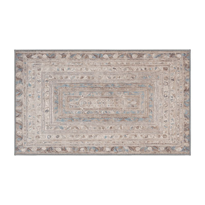 Machine Washable Gray Area Rug