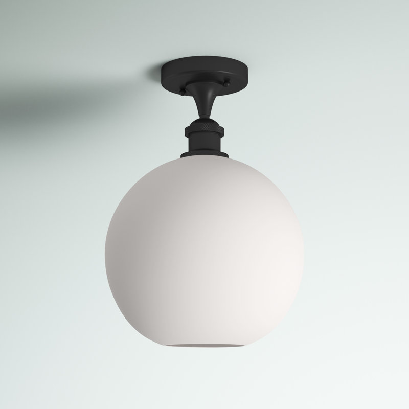 Plafonnier semi-encastré 10 po Baptista, Noir mat, Ampoule DEL 6 watts Vinage, Blanc mat