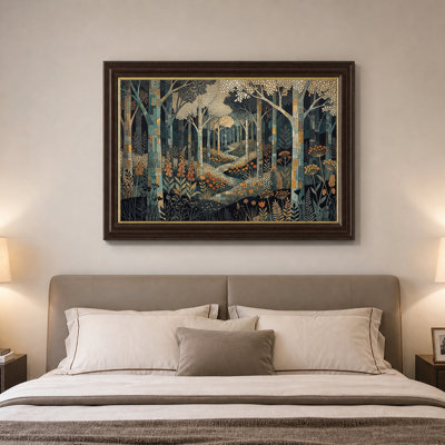 Art mural sur toile bleu et or