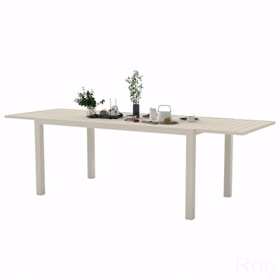 97.2"L Extendable Aluminum Outdoor Patio Dining Table