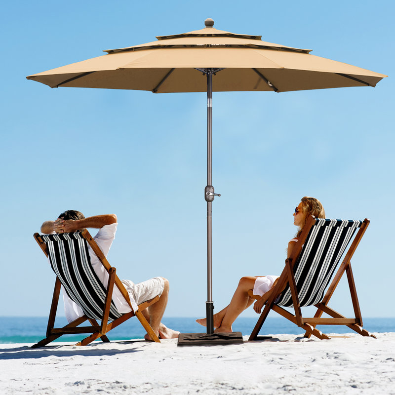 Ocilla 10ft 3 Tier Patio Umbrella, Khaki