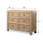 6-Drawer Chest 53Wx18Dx40H Weathered Natural Solid Pine