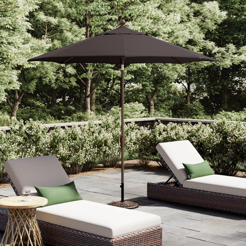 Canela 108'' Market Olefin Umbrella, Bronze, Canvas Black Sunbrella® Canvas