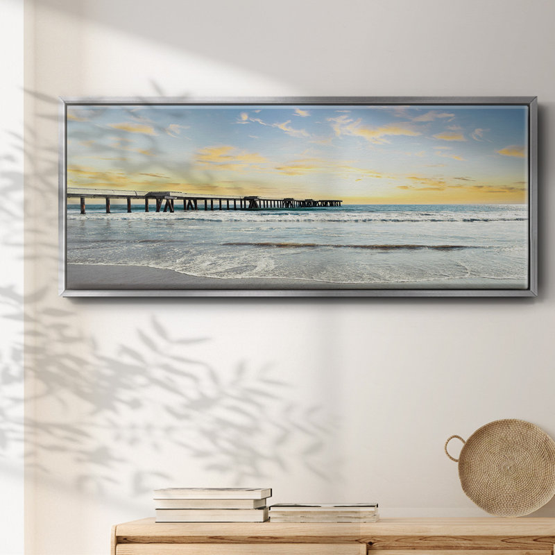 Pacific Beach Pier- Framed Canvas, 12" H x 30" W