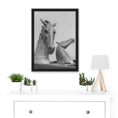 Fines Kelpies Horse Sculptures Falkirk Scotland - Picture Frame Rectangle Print