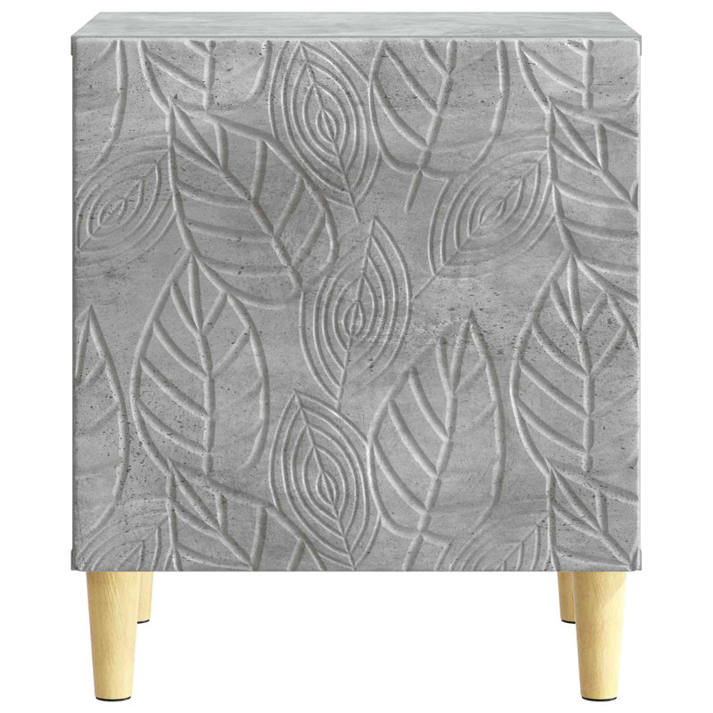 43cm W Composite Bedside Table, Concrete Grey